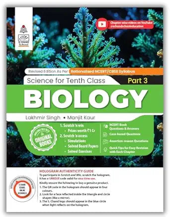 Lakhmir Singh Science Class 10 Biology Part 3 (2026-27 For CBSE Board Exams)  | Complete Biology Study for School Exams |, Solved Board Papers & Exercises – Science Grade 10 Paperback – 26 January 2026 by Lakhmir Singh (Author), Manjit Kaur (Author)