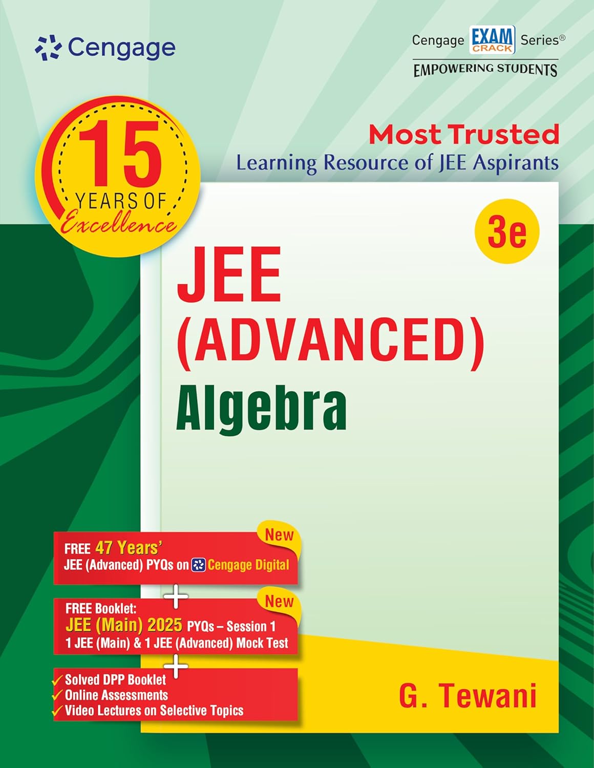 Cengage JEE (Advanced) Algebra by G. Tewani (3rd Edition) – Exam Crack Series