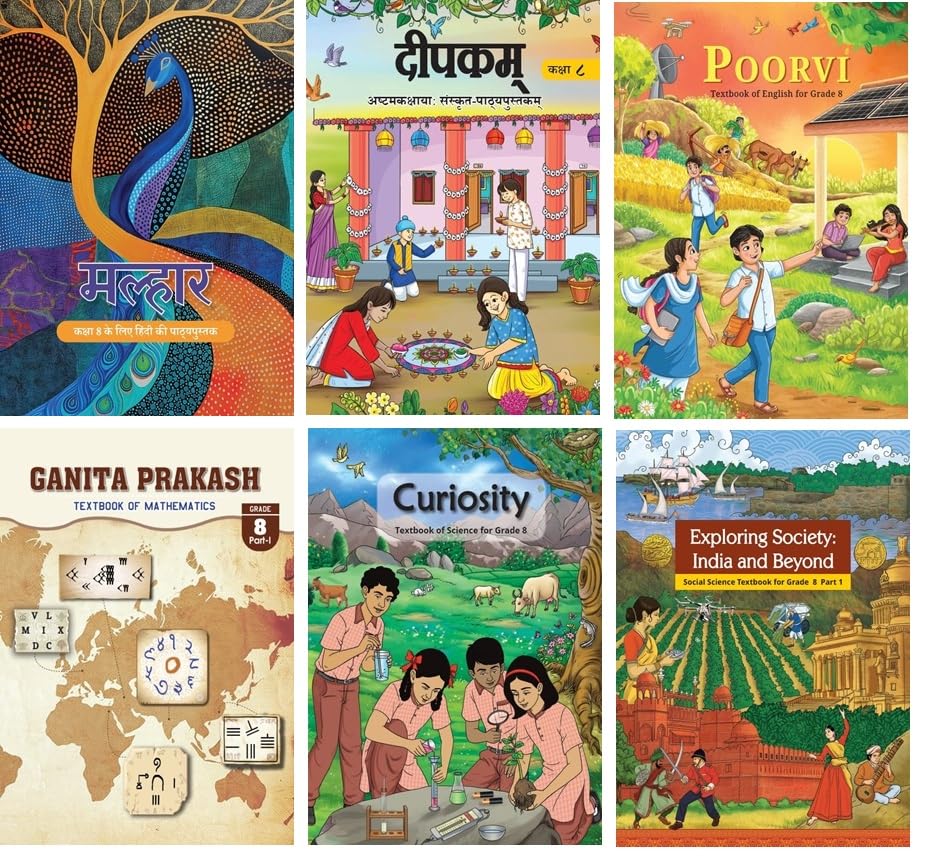 NCERT Class 8 Textbook For Hindi, Sanskrit, English, Mathematics, Science & Social Science (Set Of 6 Books) Latest 2025-2026 Edition Paperback – 31 July 2025 by Ncert (Author)