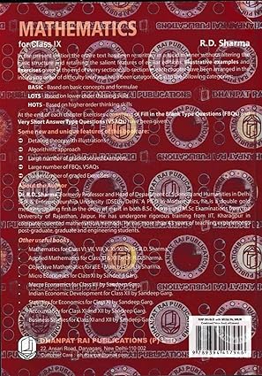 Mathematics Class 9 With MCQs - By RD Sharma (Examination 2026-27) Paperback – 8 January 2026 by R D Sharma (Author)
