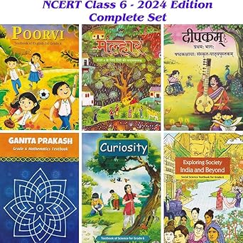 NCERT Class 6 Book Set of 6 Textbook for Class VI | English, Hindi Part 1, Sanskrit, Science, Social Science, Mathematic | 6th Class 2024-25 Edition (English Medium) 6th Books Set Unknown Binding