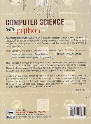 Computer Science with Python Textbook & Practical Book for Class 11 - by Sumita Arora (2026-27 Examination) Paperback – 1 March 2025 by Sumita Arora (Author)