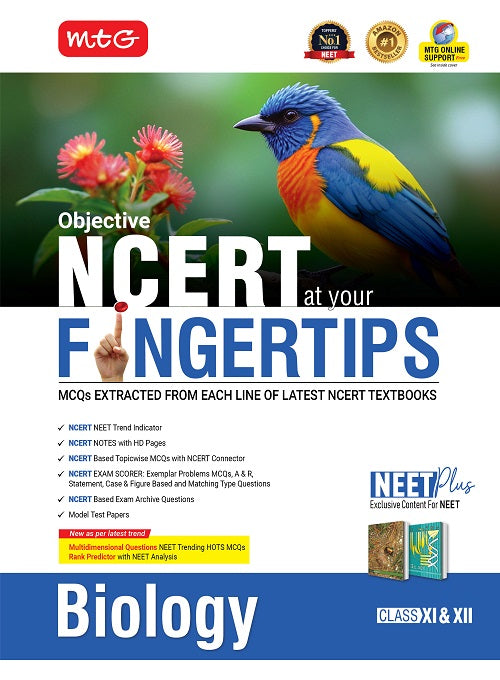 MTG Objective NCERT at your FINGERTIPS Biology For 2025-2026 Exam - NCERT NEET Trend Indicator, HOTS MCQs, Rank Predictor & Notes with HD Pages | NEET Books (Based on NCERT Latest Pattern) by MTG Editorial Board  | 26 May 2025