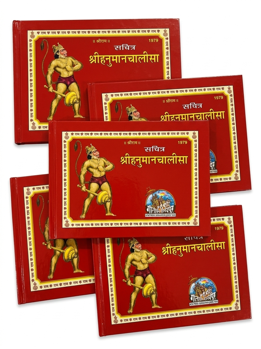 Gita Press Gorakhpur Sachitra Shri Hanuman Chalisa & Sankat Mochan Hanumanashtak - (Set of 5 Pieces)