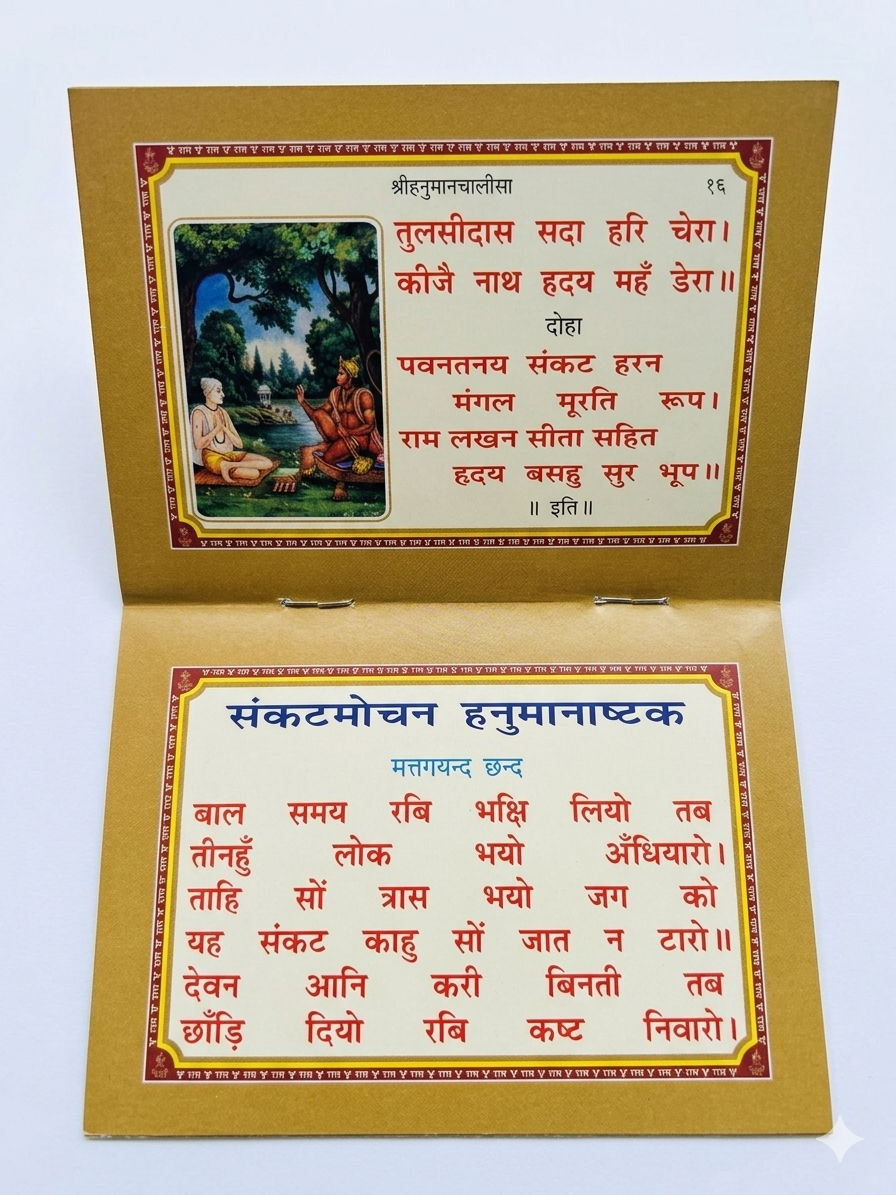 Gita Press Gorakhpur Sachitra Shri Hanuman Chalisa & Sankat Mochan Hanumanashtak - (Set of 5 Pieces)