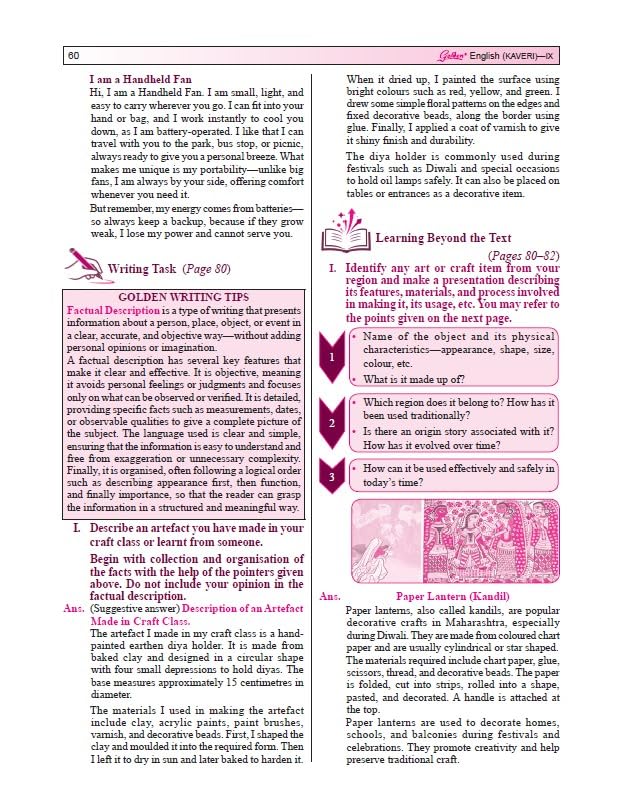 Golden English Kaveri Class 9 Guide - Based on New NCERT & CBSE Guidelines (R1 & R2) | Includes Solved Exercises, MCQs, and Audio Summary